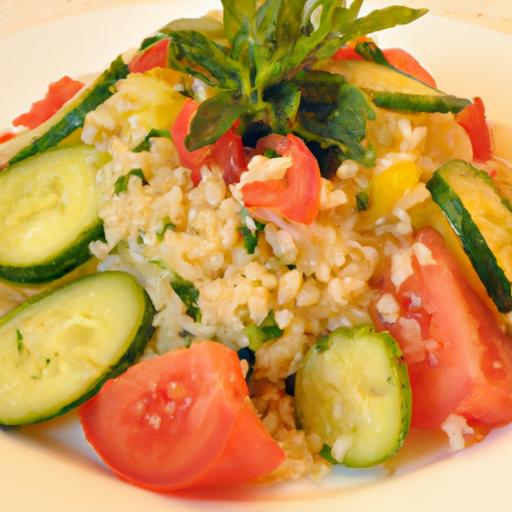 Fresh and Flavorful: Bulgur Wheat with Tomato Cucumber Salad
