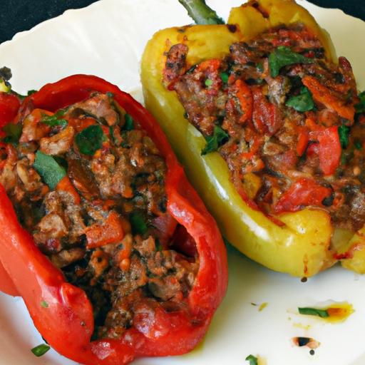 Hearty Stuffed Bell Peppers with Savory Ground Beef ⁢Twist