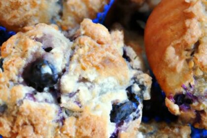 Bursting Blueberry Muffins with Crunchy Streusel Topping