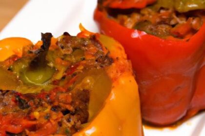 Hearty Stuffed Bell Peppers with Savory Ground Beef Twist